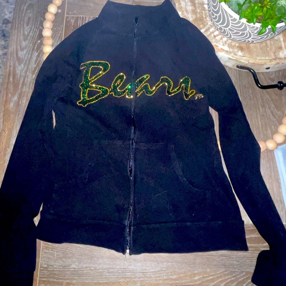 Baylor Bears zip up lightweight sweater in black